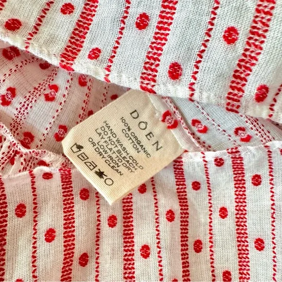 💋SOLD💋 ♥️🌹DÔEN ‘Emmeline’ Organic Cotton Voile Cascading Lace-Trim Nightgown - Picture 12 of 16